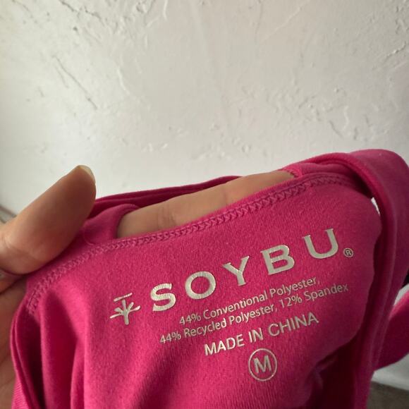 Soybu‎ Pink Ruched Racerback Active Tank Top Size M  Yoga Workout Stretch - Picture 6 of 8